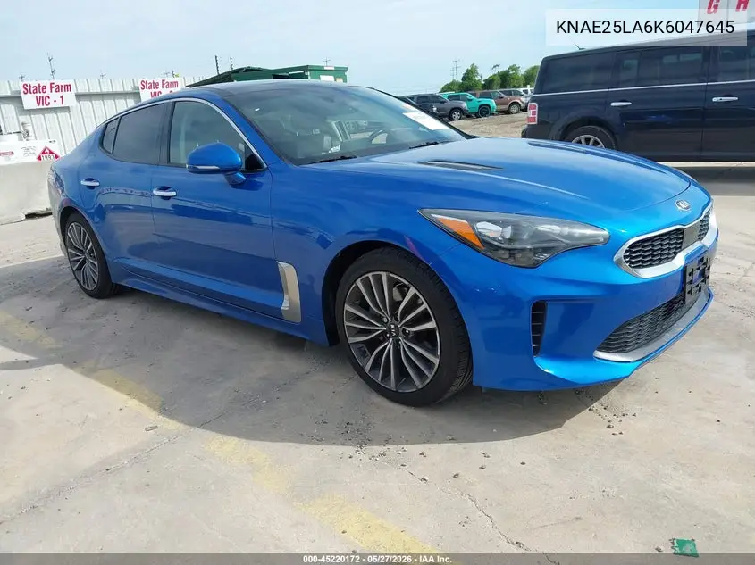 2019 Kia Stinger Premium VIN: KNAE25LA6K6047645 Lot: 45220172