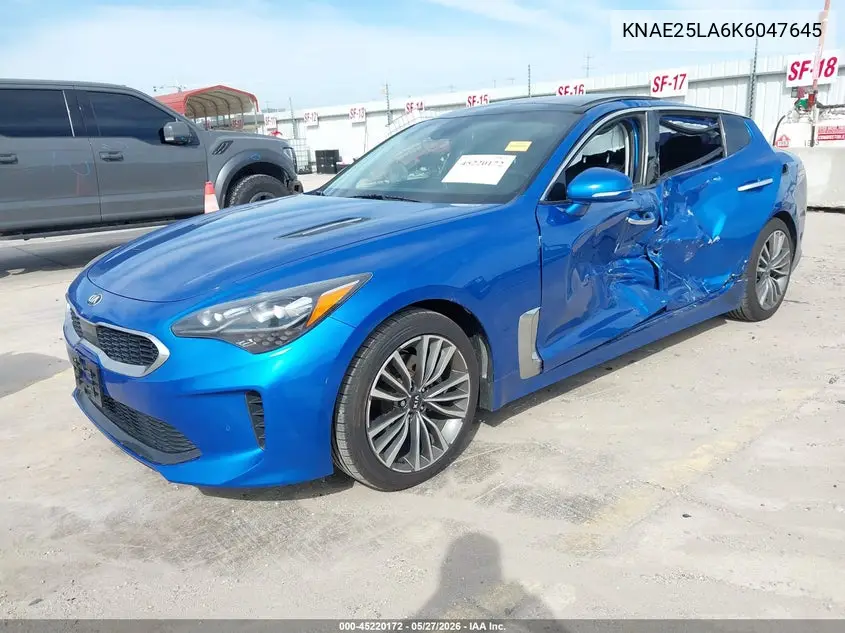 2019 Kia Stinger Premium VIN: KNAE25LA6K6047645 Lot: 45220172