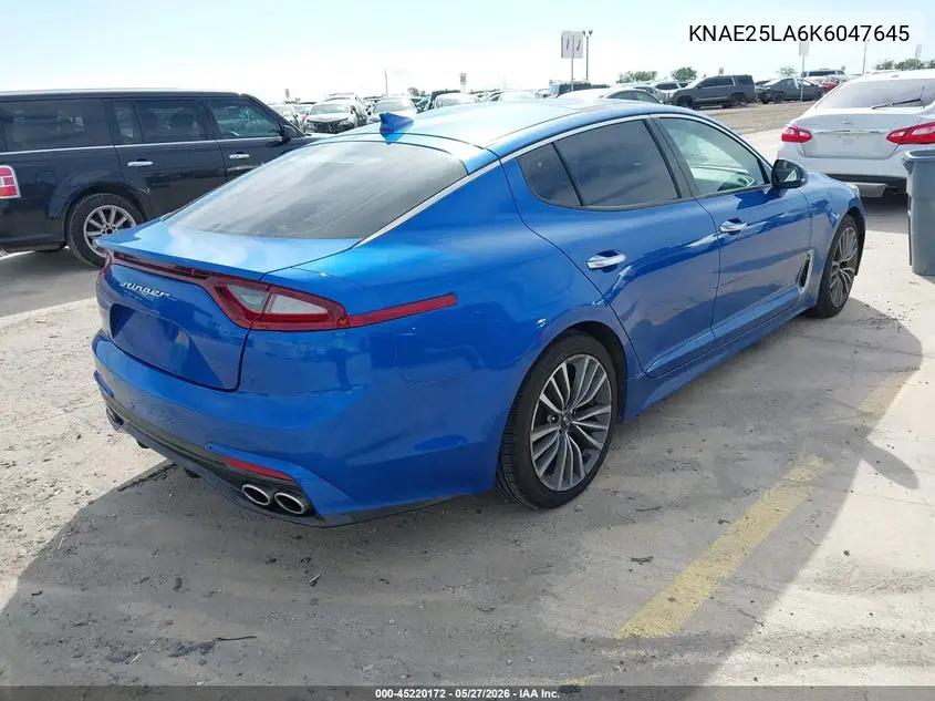 2019 Kia Stinger Premium VIN: KNAE25LA6K6047645 Lot: 45220172