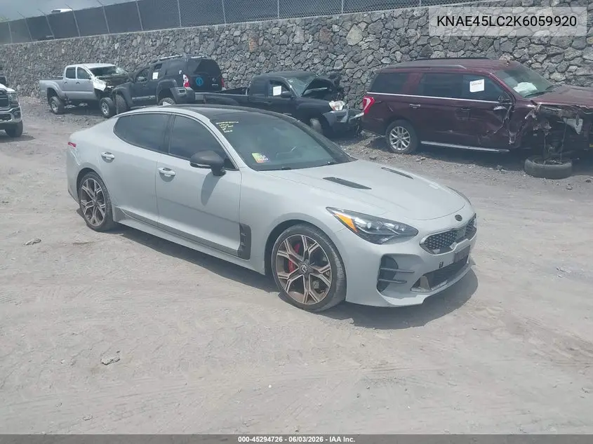 2019 Kia Stinger Gt1 VIN: KNAE45LC2K6059920 Lot: 45294726