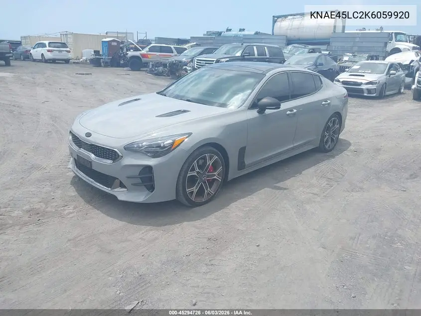 2019 Kia Stinger Gt1 VIN: KNAE45LC2K6059920 Lot: 45294726