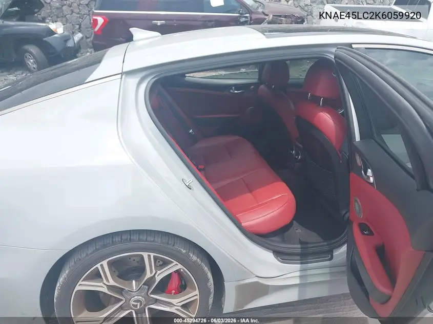 2019 Kia Stinger Gt1 VIN: KNAE45LC2K6059920 Lot: 45294726