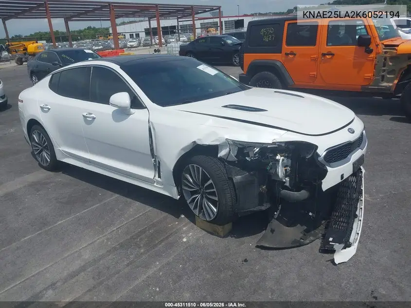 2019 Kia Stinger Premium VIN: KNAE25LA2K6052194 Lot: 45311510