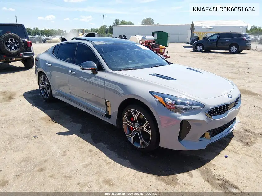 2019 Kia Stinger Gt1 VIN: KNAE45LC0K6051654 Lot: 45388412