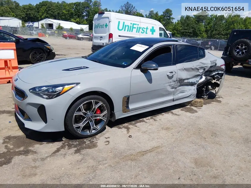 2019 Kia Stinger Gt1 VIN: KNAE45LC0K6051654 Lot: 45388412
