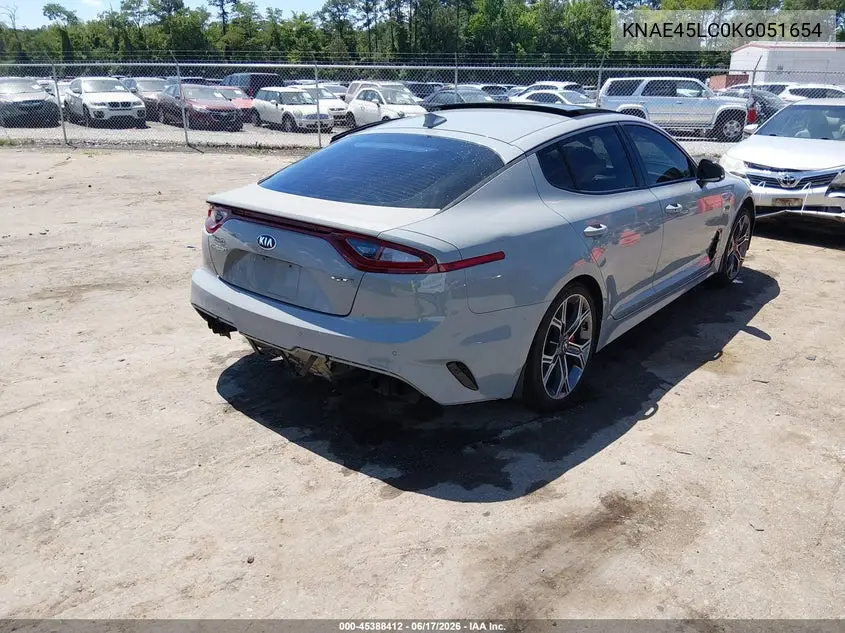 2019 Kia Stinger Gt1 VIN: KNAE45LC0K6051654 Lot: 45388412