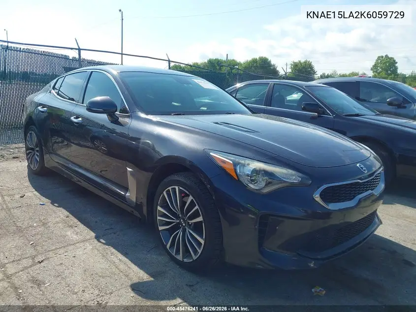 2019 Kia Stinger VIN: KNAE15LA2K6059729 Lot: 45476241