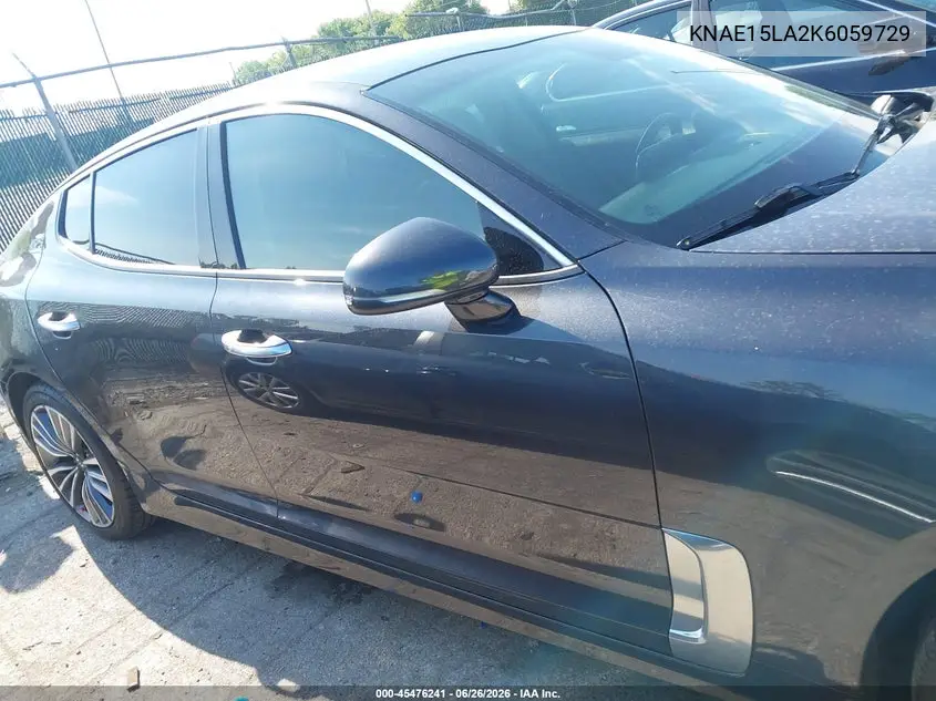 2019 Kia Stinger VIN: KNAE15LA2K6059729 Lot: 45476241