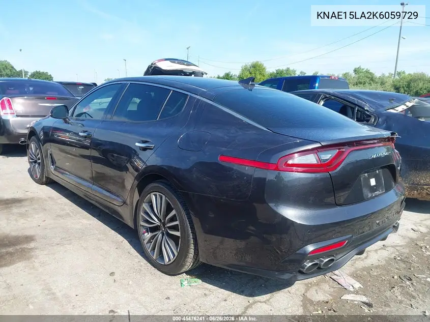 2019 Kia Stinger VIN: KNAE15LA2K6059729 Lot: 45476241