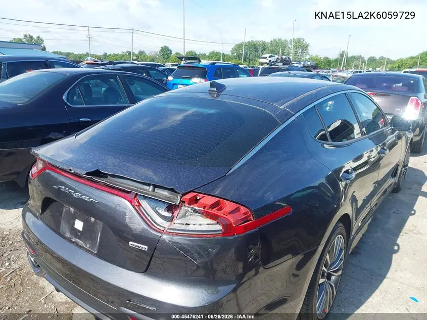 2019 Kia Stinger VIN: KNAE15LA2K6059729 Lot: 45476241