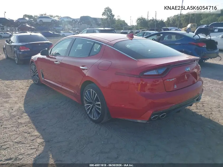 2019 Kia Stinger Premium VIN: KNAE25LA5K6054716 Lot: 45511618