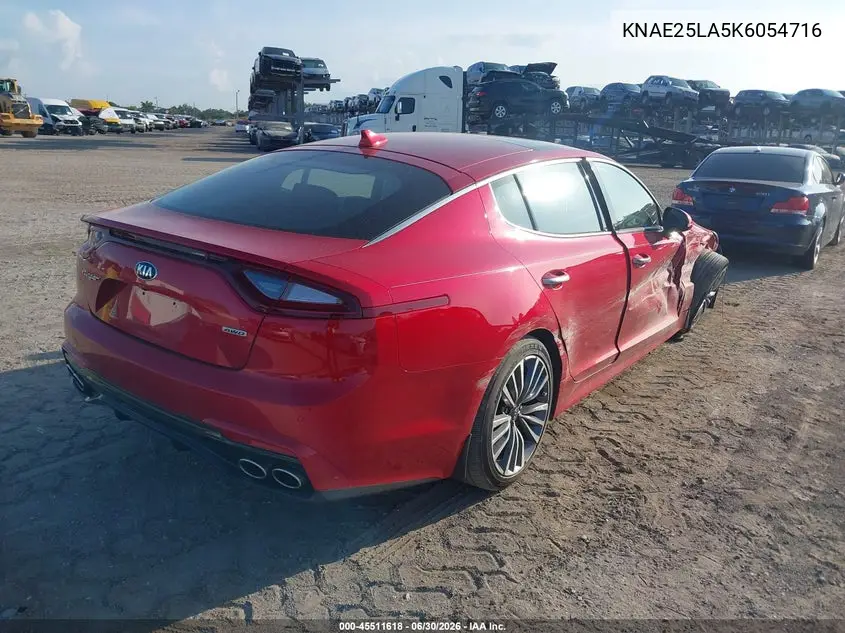 2019 Kia Stinger Premium VIN: KNAE25LA5K6054716 Lot: 45511618
