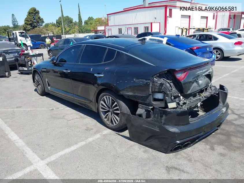 2019 Kia Stinger VIN: KNAE15LA9K6066581 Lot: 45554356