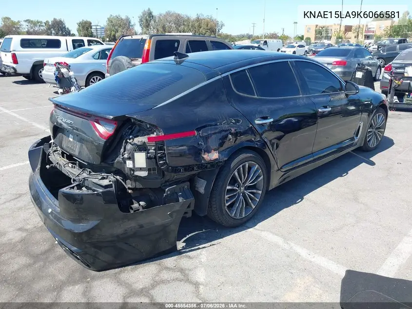 2019 Kia Stinger VIN: KNAE15LA9K6066581 Lot: 45554356