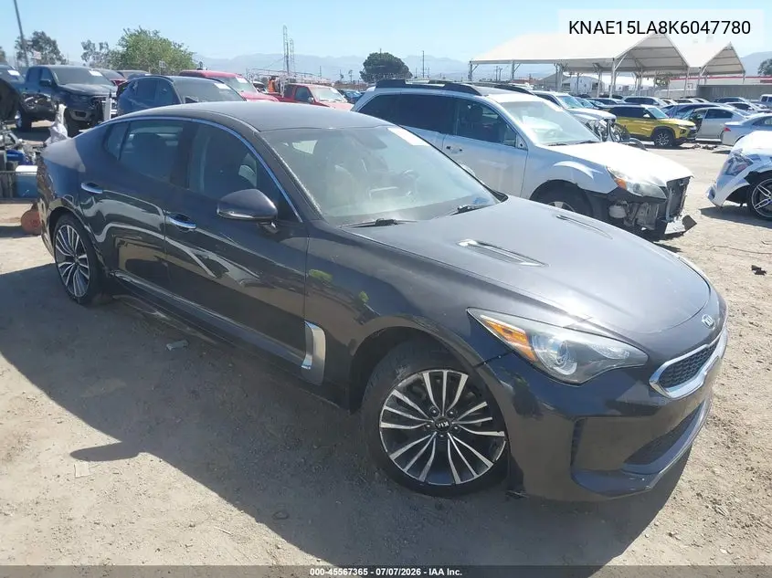 2019 Kia Stinger VIN: KNAE15LA8K6047780 Lot: 45567365