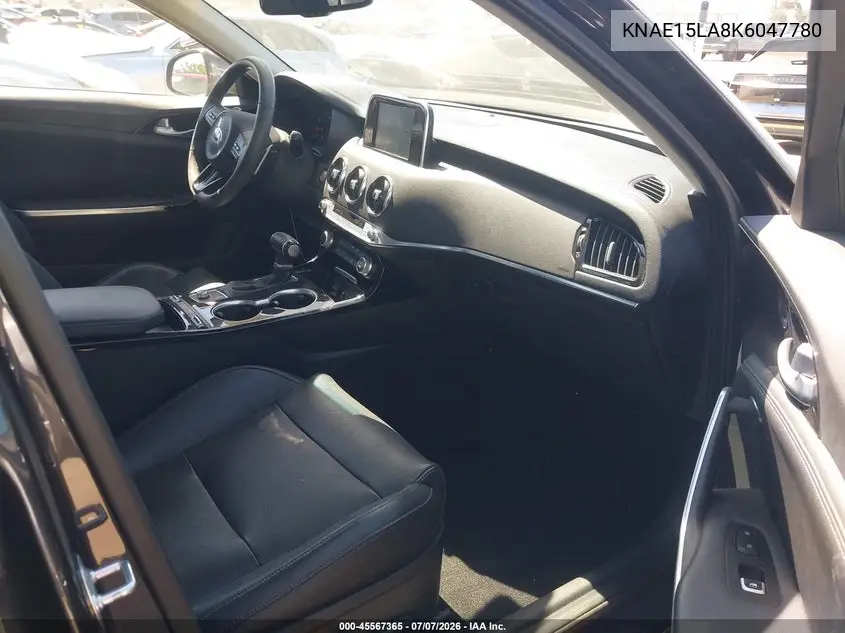2019 Kia Stinger VIN: KNAE15LA8K6047780 Lot: 45567365