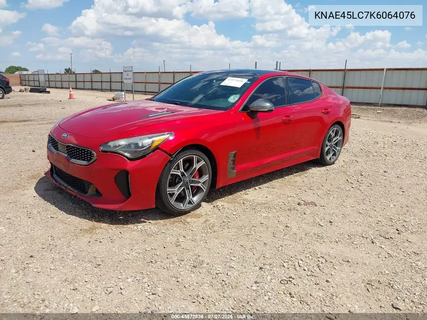 2019 Kia Stinger Gt1 VIN: KNAE45LC7K6064076 Lot: 45572836