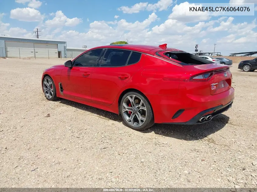 2019 Kia Stinger Gt1 VIN: KNAE45LC7K6064076 Lot: 45572836