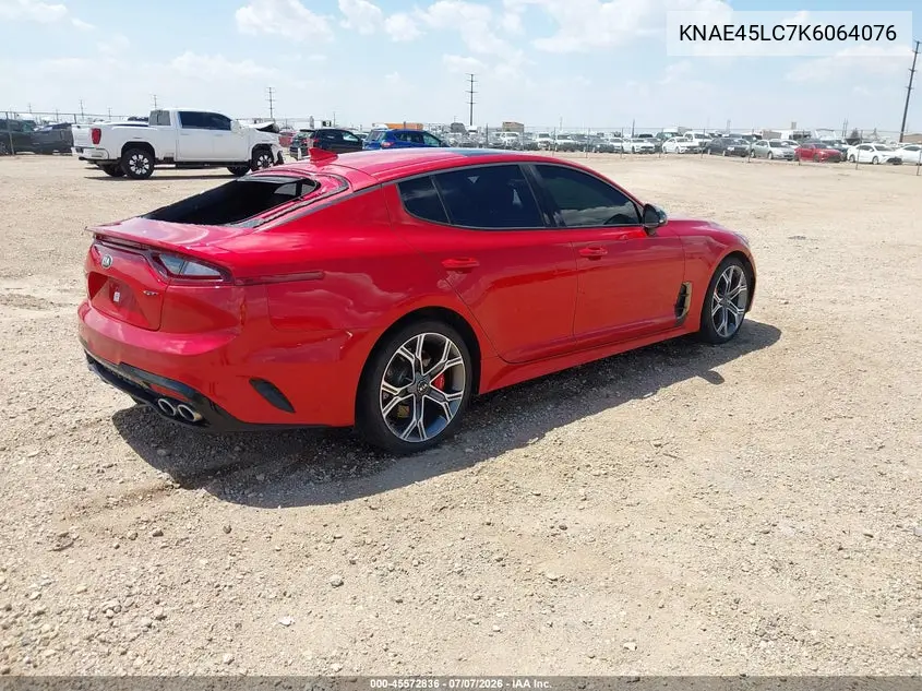 2019 Kia Stinger Gt1 VIN: KNAE45LC7K6064076 Lot: 45572836