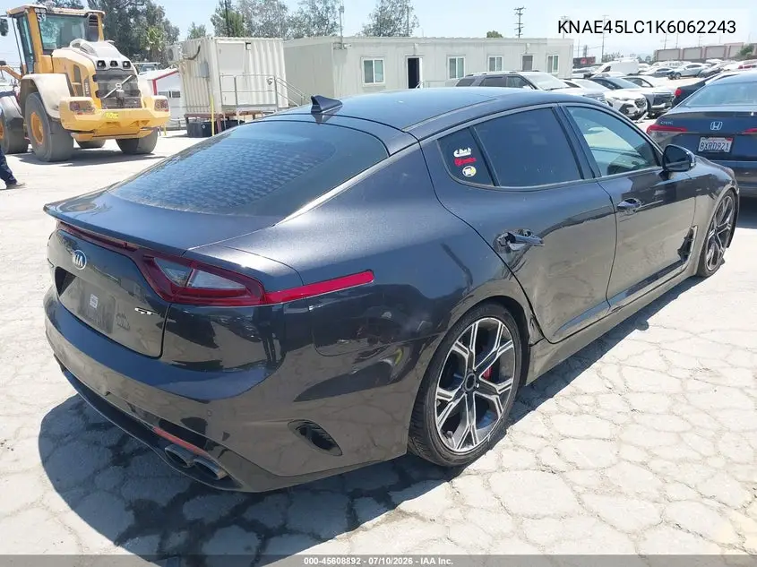 2019 Kia Stinger Gt1 VIN: KNAE45LC1K6062243 Lot: 45608892