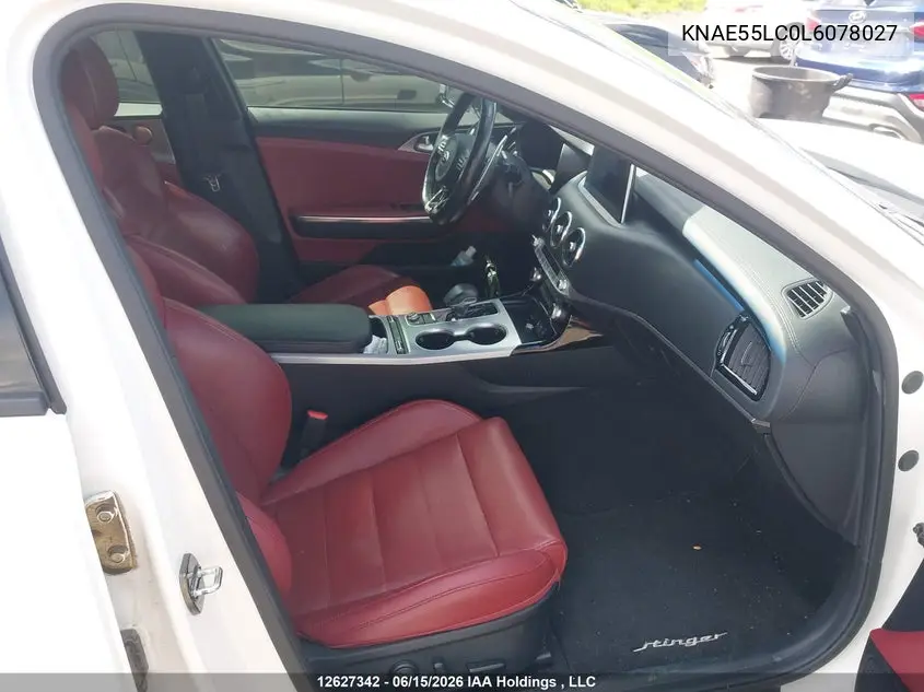 2020 Kia Stinger Gt2 VIN: KNAE55LC0L6078027 Lot: 12627342