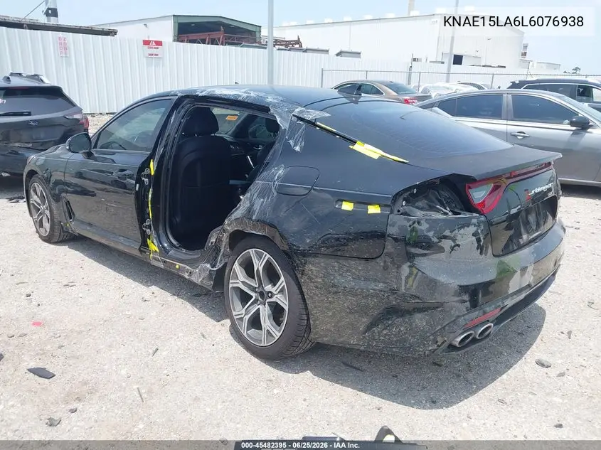 2020 Kia Stinger Gt-Line VIN: KNAE15LA6L6076938 Lot: 45482395