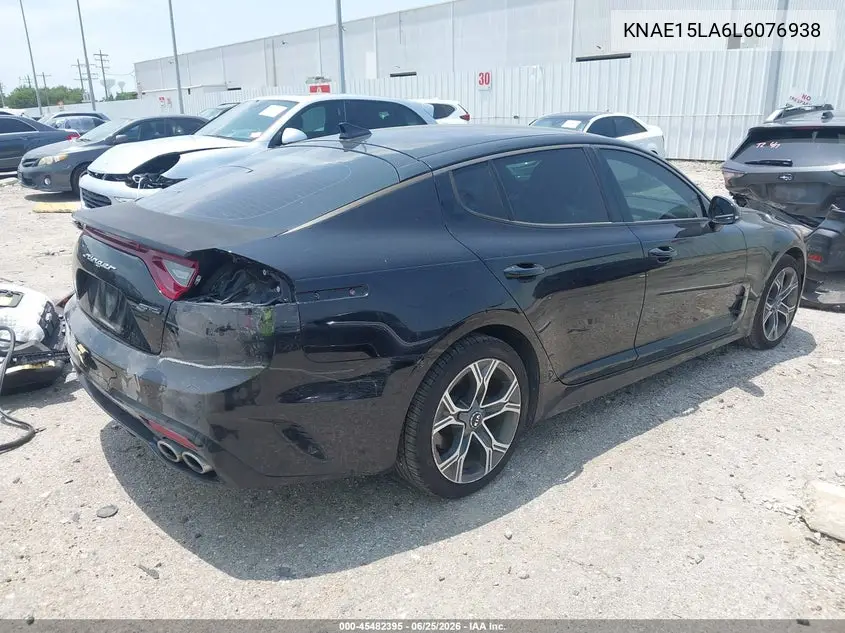 2020 Kia Stinger Gt-Line VIN: KNAE15LA6L6076938 Lot: 45482395