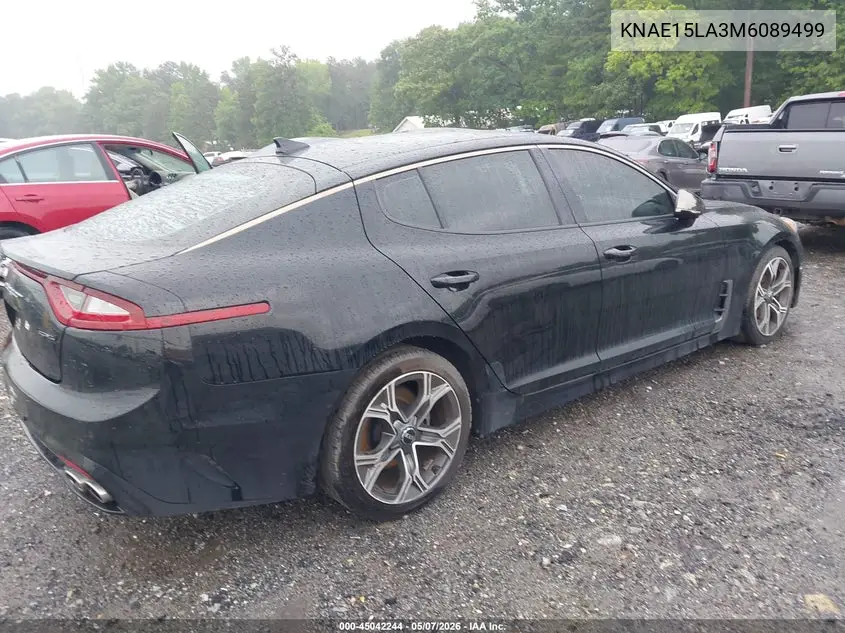 2021 Kia Stinger Gt-Line VIN: KNAE15LA3M6089499 Lot: 45042244