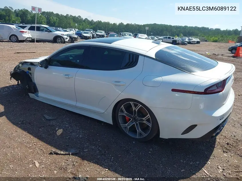 2021 Kia Stinger Gt2 VIN: KNAE55LC3M6089122 Lot: 45258149