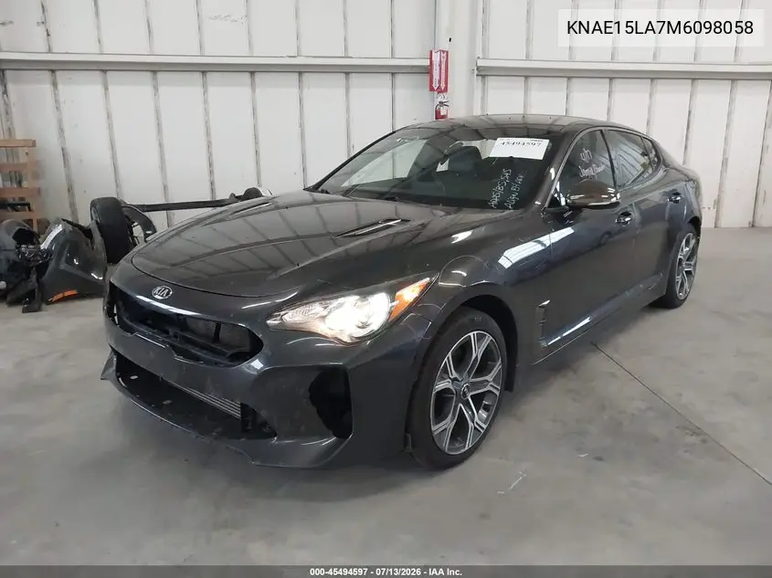 2021 Kia Stinger Gt-Line VIN: KNAE15LA7M6098058 Lot: 45494597