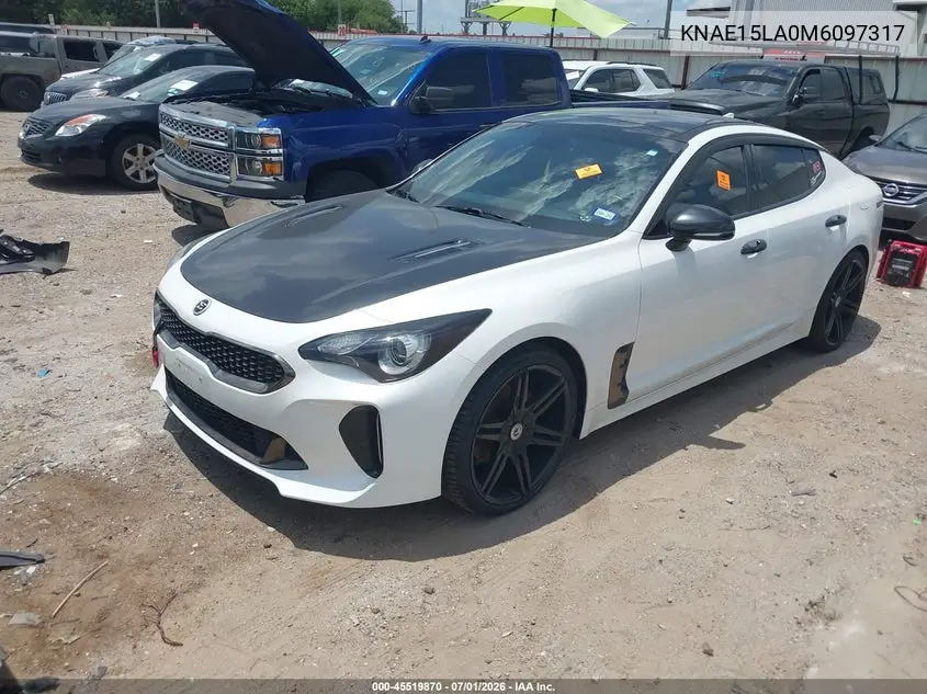 2021 Kia Stinger Gt-Line VIN: KNAE15LA0M6097317 Lot: 45519870
