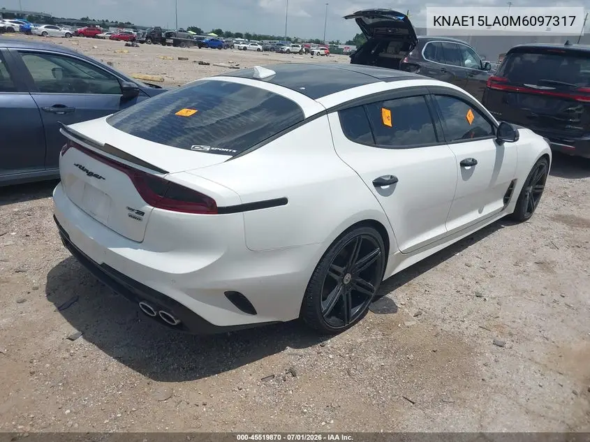 2021 Kia Stinger Gt-Line VIN: KNAE15LA0M6097317 Lot: 45519870