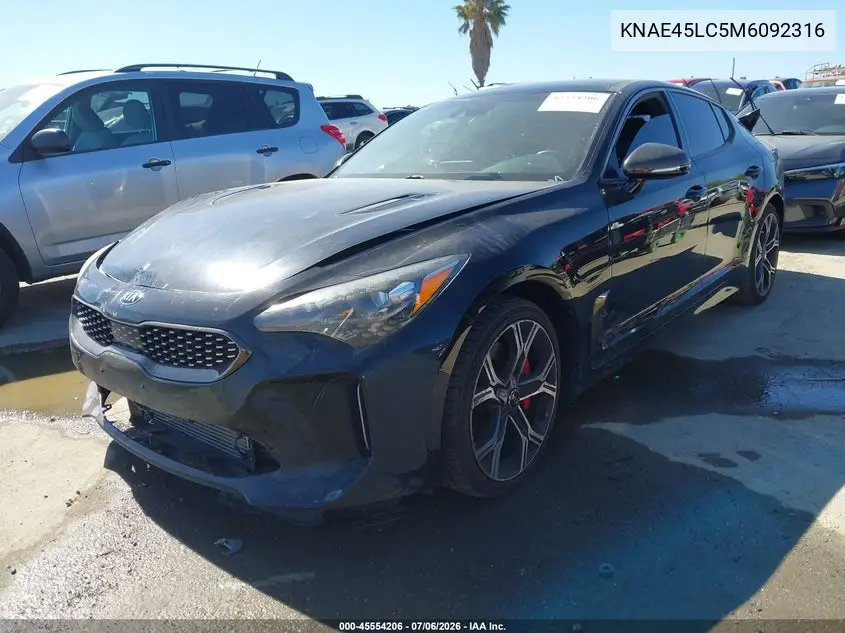 2021 Kia Stinger Gt1 VIN: KNAE45LC5M6092316 Lot: 45554206