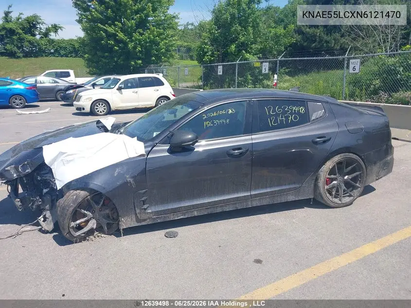 2022 Kia Stinger Gt2 VIN: KNAE55LCXN6121470 Lot: 12639498