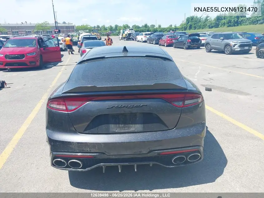 2022 Kia Stinger Gt2 VIN: KNAE55LCXN6121470 Lot: 12639498