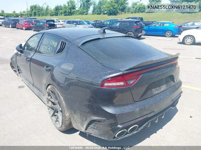 2022 Kia Stinger Gt2 VIN: KNAE55LCXN6121470 Lot: 12639498
