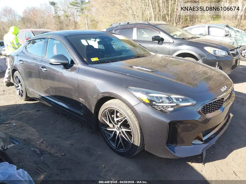2022 Kia Stinger Gt-Line VIN: KNAE35LD8N6106674 Lot: 44975143