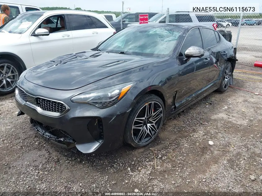 2022 Kia Stinger Gt2 VIN: KNAE55LC5N6115673 Lot: 44990663