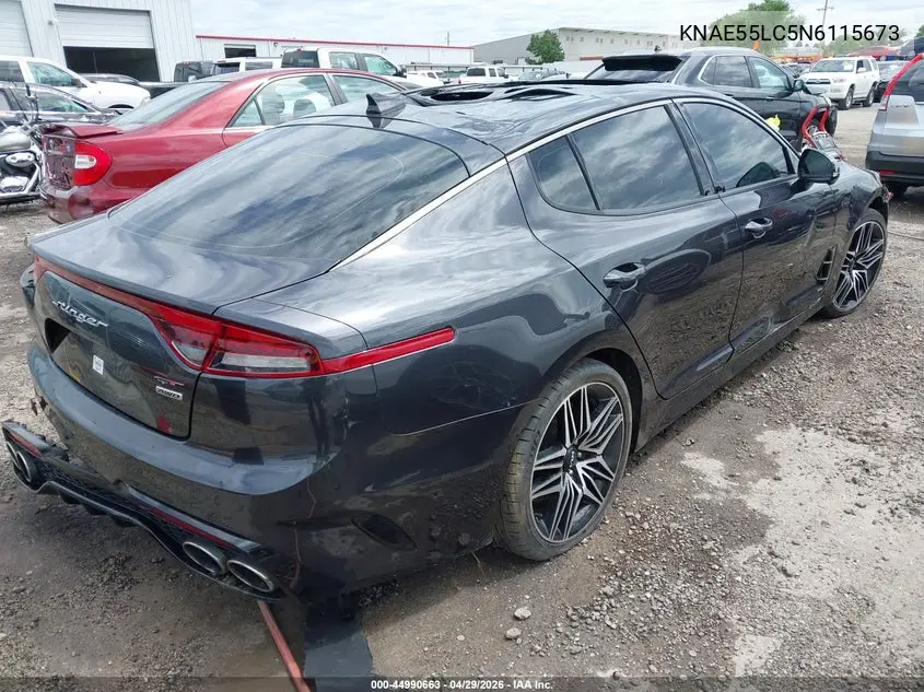 2022 Kia Stinger Gt2 VIN: KNAE55LC5N6115673 Lot: 44990663