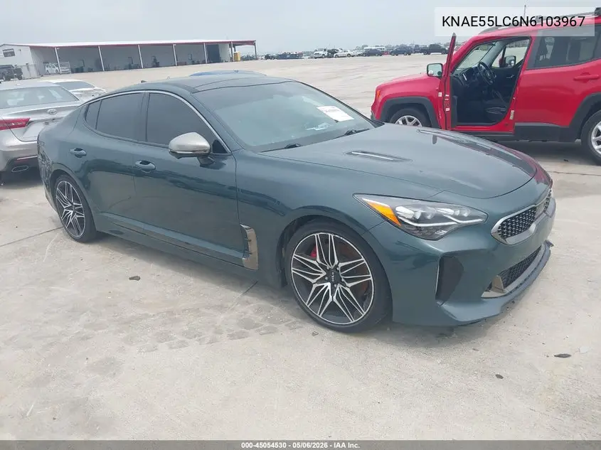 2022 Kia Stinger Gt2 VIN: KNAE55LC6N6103967 Lot: 45054530