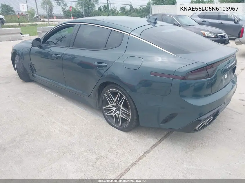 2022 Kia Stinger Gt2 VIN: KNAE55LC6N6103967 Lot: 45054530