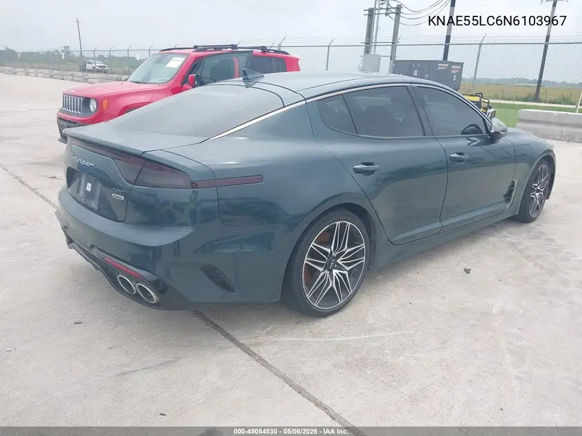 2022 Kia Stinger Gt2 VIN: KNAE55LC6N6103967 Lot: 45054530