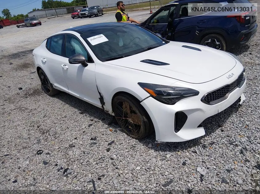 2022 Kia Stinger Gt1 VIN: KNAE45LC6N6113031 Lot: 45065989