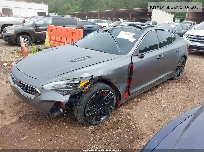 2022 Kia Stinger Gt1 VIN: KNAE45LC9N6104503 Lot: 45068942
