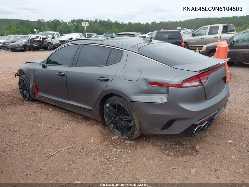 2022 Kia Stinger Gt1 VIN: KNAE45LC9N6104503 Lot: 45068942