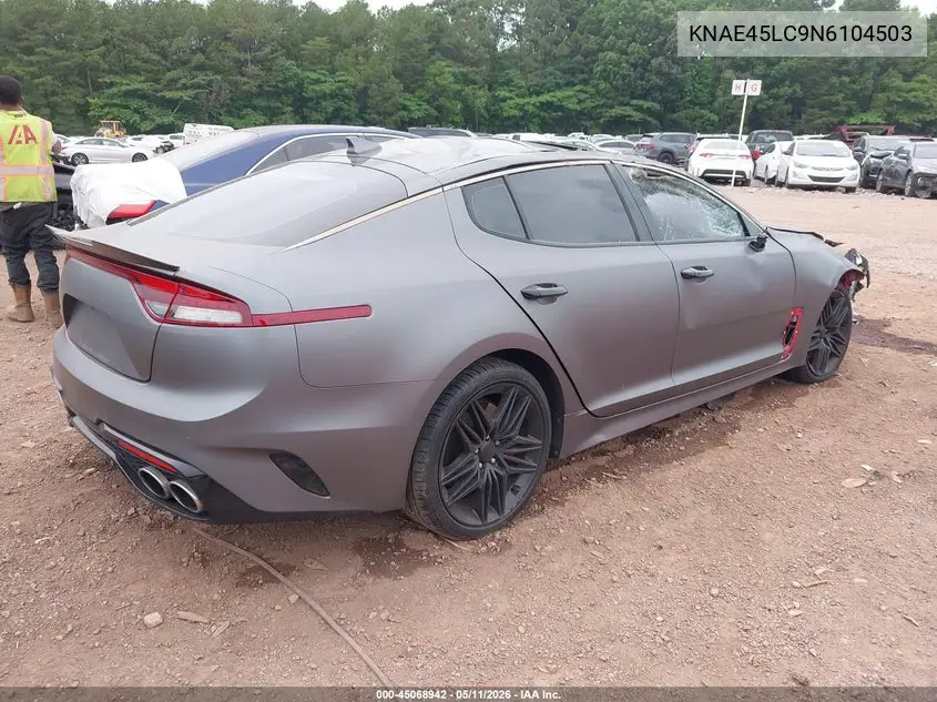 2022 Kia Stinger Gt1 VIN: KNAE45LC9N6104503 Lot: 45068942