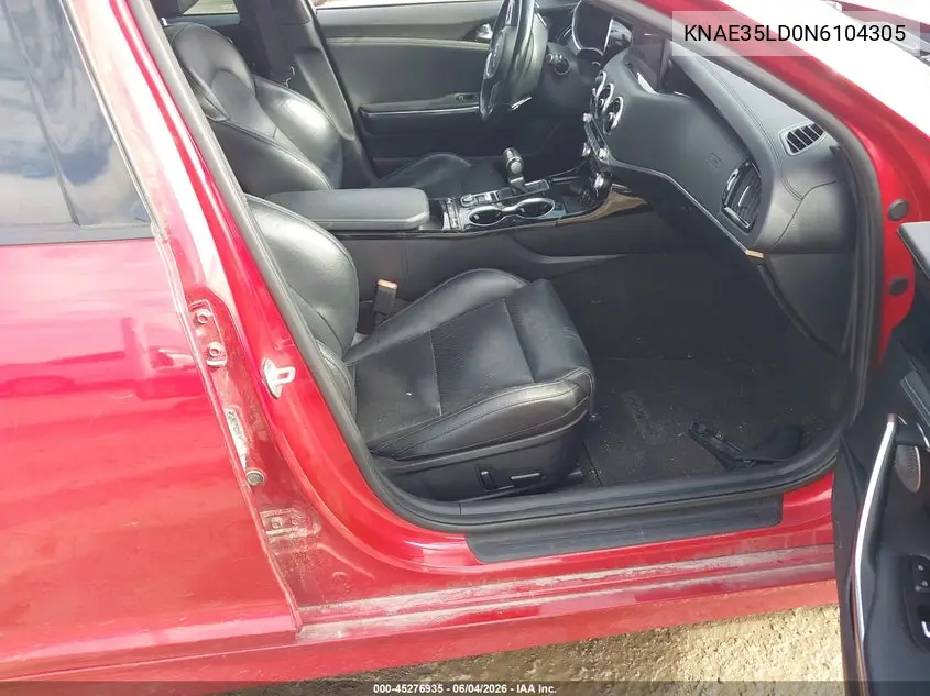 2022 Kia Stinger Gt-Line VIN: KNAE35LD0N6104305 Lot: 45276935