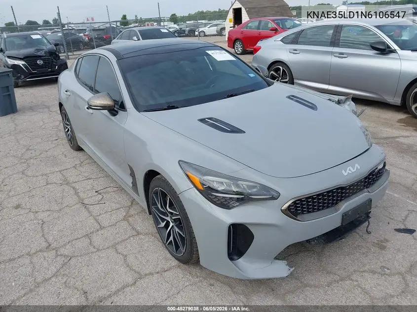 2022 Kia Stinger Gt-Line VIN: KNAE35LD1N6106547 Lot: 45279038