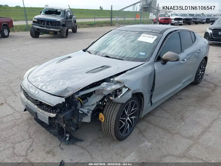 2022 Kia Stinger Gt-Line VIN: KNAE35LD1N6106547 Lot: 45279038