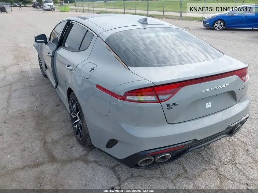 2022 Kia Stinger Gt-Line VIN: KNAE35LD1N6106547 Lot: 45279038